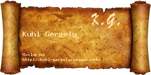 Kuhl Gergely névjegykártya